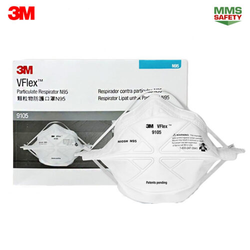 3M : 9105 Vflex™ หน้ากากป้องกันฝุ่น ละออง มาตรฐาน N95 3M Vflex™ Particulate Respirator, N95, 9105, Medium