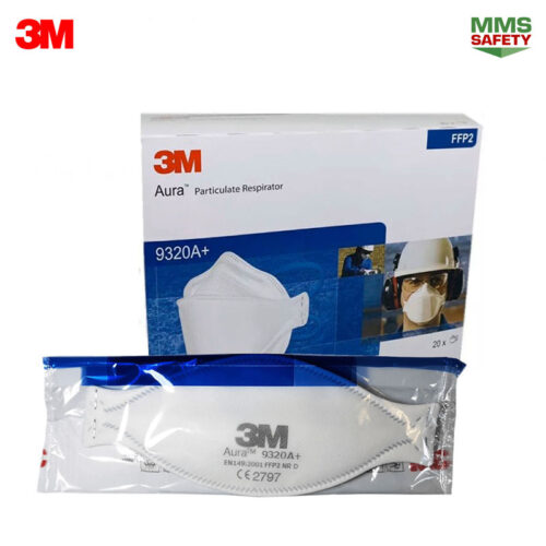 3M : Aura™ 9320A+ FFP2 หน้ากากป้องกันฝุ่นแบบพับได้ (20 ชิ้น/กล่อง)