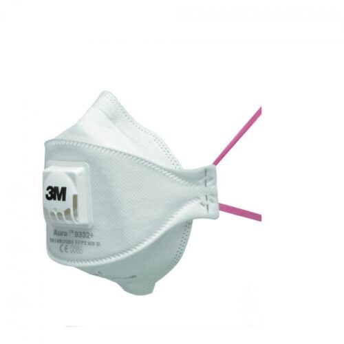 3M รุ่น 9332A+ FFP3 หน้ากากป้องกันฝุ่นแบบพับได้  พร้อมวาล์วระบายอากาศ (10 ชิ้น/กล่อง) 3M Aura™ 9332A+ Ffp3 Respirator