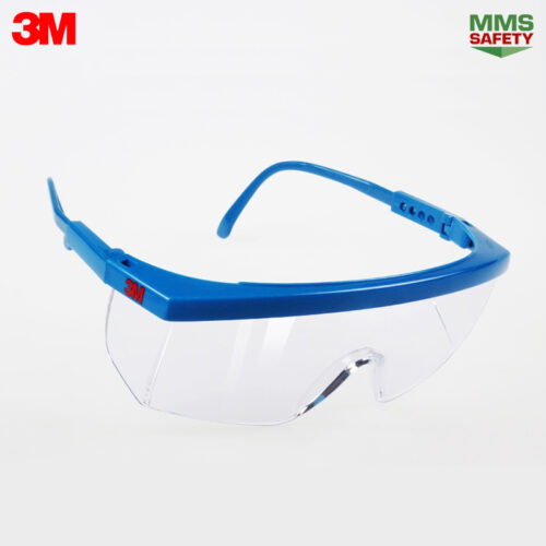 3M : 1711 แว่นตานิรภัย เลนส์ใส กรอบฟ้า Safety Glasses Goggles