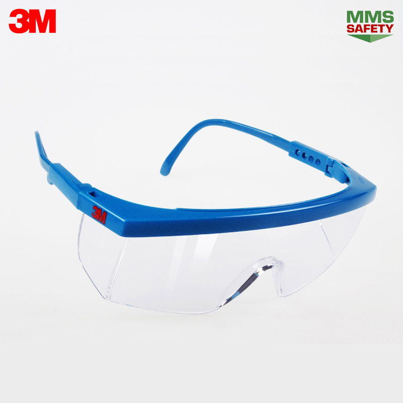 3M : 1711 แว่นตานิรภัย เลนส์ใส กรอบฟ้า Safety Glasses Goggles