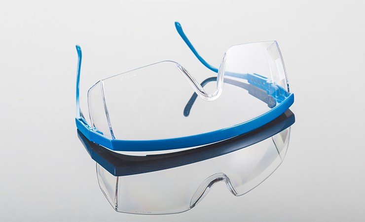 3M : 1711 แว่นตานิรภัย เลนส์ใส กรอบฟ้า Safety Glasses Goggles - Image 2