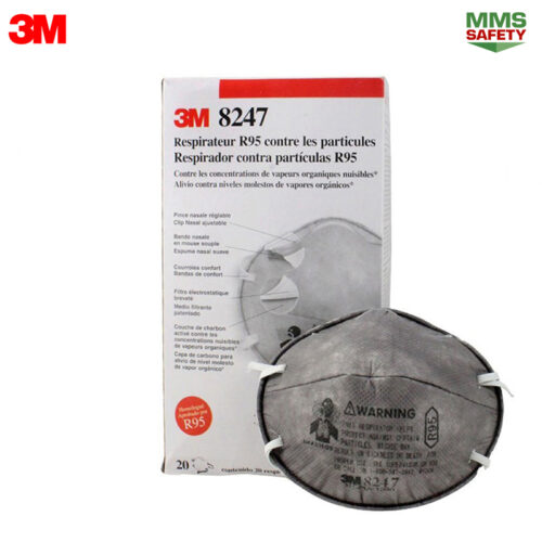 3M : 8247 หน้ากากป้องกันสารเคมี มาตรฐาน R95 20ชิ้น/กล่อง