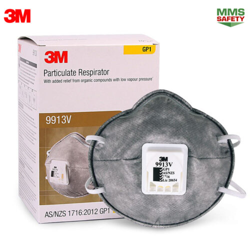 3M : 9913V หน้ากากป้องกันฝุ่นละอองและกลิ่นเจือจาง มาตรฐาน P1 9913V 3M Nuisance Ov Relief, 9913V P1