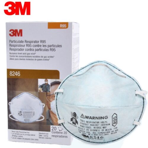 3M : 8246 หน้ากากป้องกันฝุ่นละอองและไอกรดเจือจาง มาตรฐาน R95 (20ชิ้น/1กล่อง)