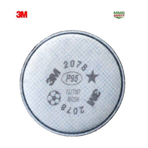 3M : 2071  แผ่นกรองฝุ่น มาตรฐาน P95  ใช้งานกับหน้ากากไส้กรองคู่ 6100,6200,6300,7501,7502,7503 3M Particulate Filter, 2071, P95