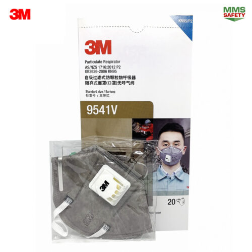 3M : 9541V หน้ากากคาร์บอนพร้อมวาล์วระบาย คล้องหู 1 กล่อง (บรรจุ 20 ชิ้น)