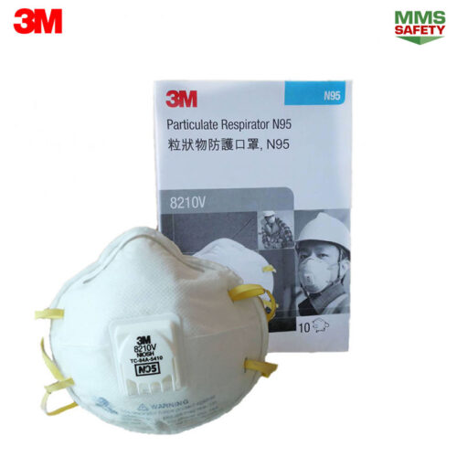3M : 8210V หน้ากาก N95 ป้องกันฝุ่นและละออง (10ชิ้น/กล่อง)