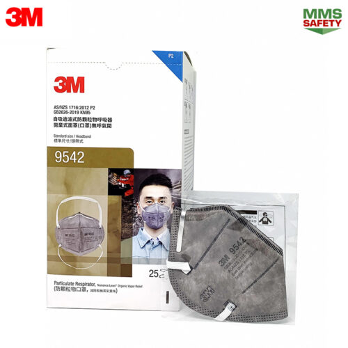 3M : 9542 หน้ากากคาร์บอน คล้องศีรษะ 1 กล่อง (บรรจุ 25 ชิ้น)