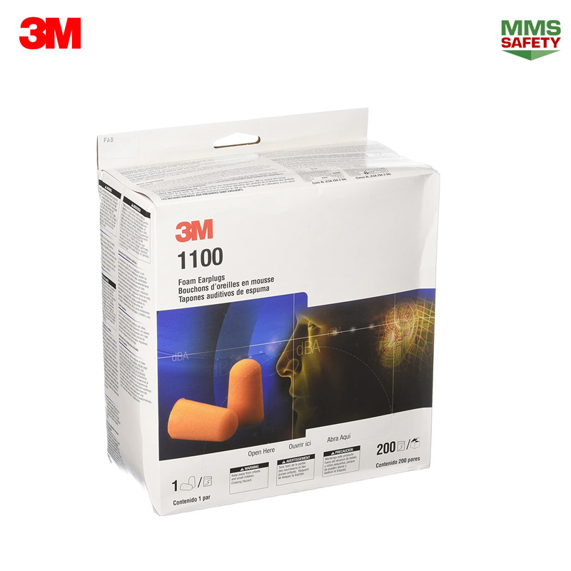 3M : 1100 โฟมอุดหูลดเสียง ไม่มีสาย 1 กล่อง