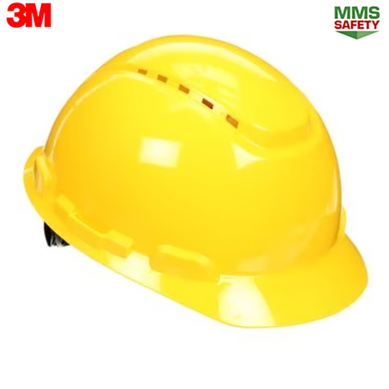 3M : H-702SFV-UV หมวกนิรภัยสีเหลืองมีรู