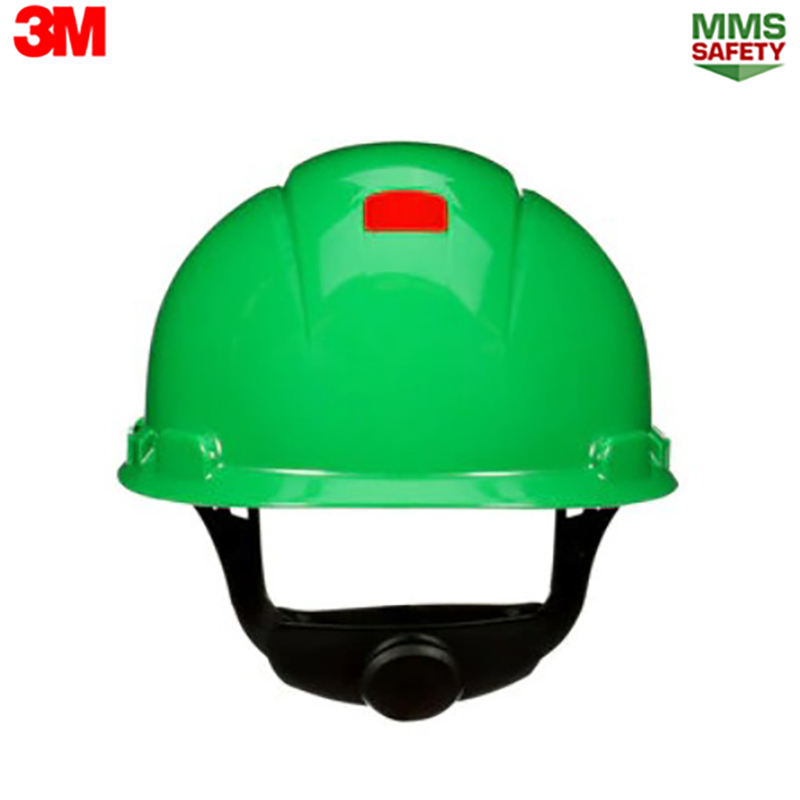 3M : H-704SFR-UV หมวกนิรภัยสีเขียวไม่มีรู