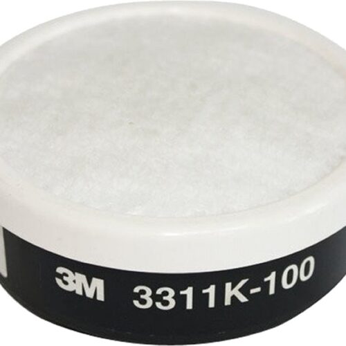3M : 3311K-100 ตลับกรองไอระเหยสารตัวทำละลาย ขนาด 100 ซี.ซี. พร้อมแผ่นกรองฝุ่น ละออง, 60 ชิ้น/ลัง