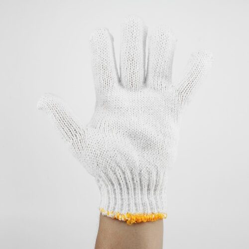 Alternative view of ถุงมือถักด้ายคอตตอน 700 กรัมรุ่น 9703 (ขอบเหลือง)