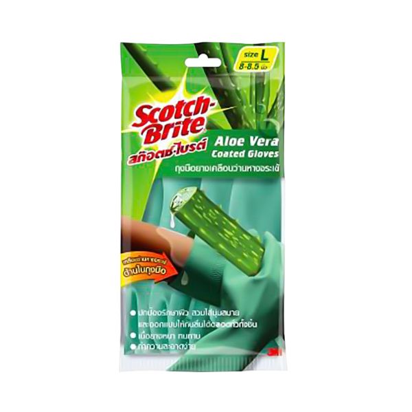 3M : ถุงมือยางเคลือบว่านหางจระเข้ ขนาดกลาง/ใหญ่