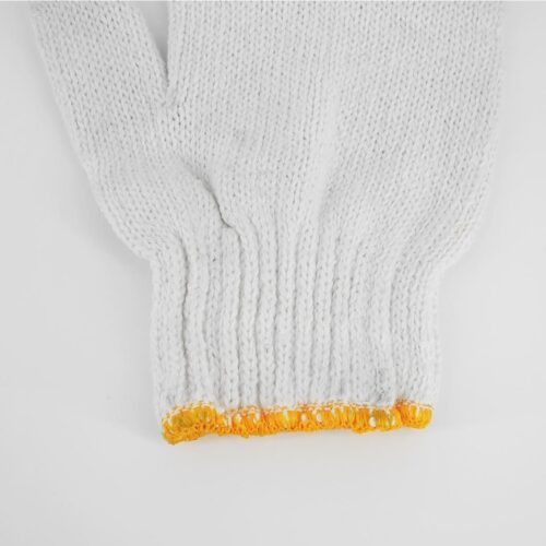 ถุงมือถักด้ายคอตตอน 700 กรัมรุ่น 9703 (ขอบเหลือง) - Image 4