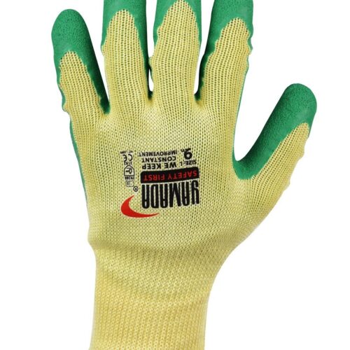 Alternative view of ถุงมือคอตตอนเคลือบยางธรรมชาติ 9" รุ่น 9042 สีเขียว