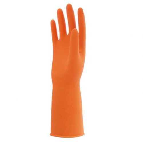 ถุงมือยี่ห้อกระทิง สีส้ม - Image 4