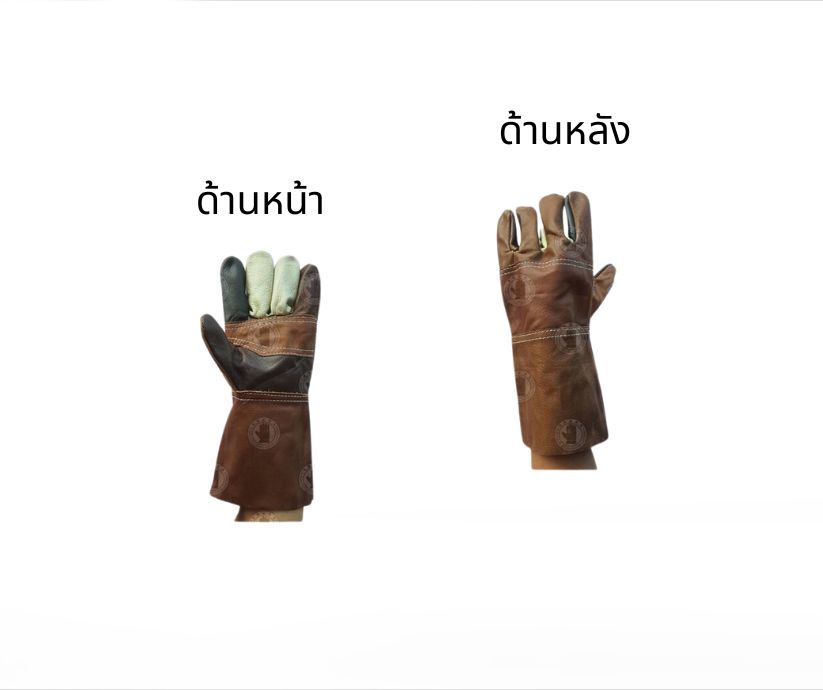 ถุงมือหนังแท้ หน้าต่อ หลังต่อ ขอบยาว 12 นิ้ว รุ่นD11212 (โหล12คู่) - Image 2