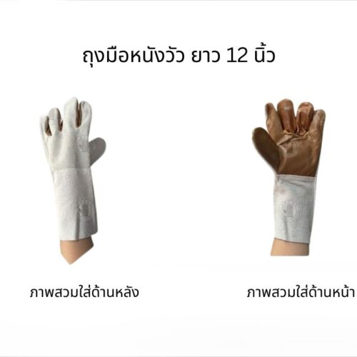 Alternative view of ถุงมือหนังวัวทำจากหนังเเท้ ยาว 12 นิ้ว รุ่นE01201(เเพ็ค 1 คู่)