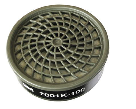 3M : 7001K-100 ตลับกรองไอระเหยสารตัวทำละลาย (10ชิ้น/กล่อง,6กล่อง/ลัง)