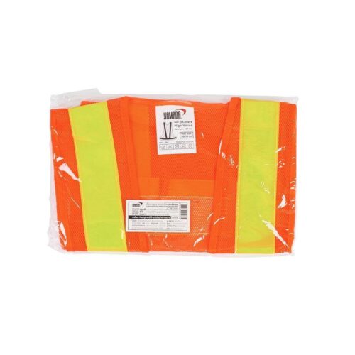 เสื้อจราจร รุ่น OR-5559V สีส้ม แถบสีเหลือง YAMADA - Image 5