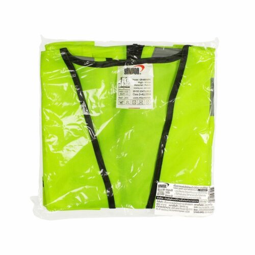 Alternative view of เสื้อจราจรมีกระเป๋า GR-6666PK สีเขียวแถบสีเงิน YAMADA