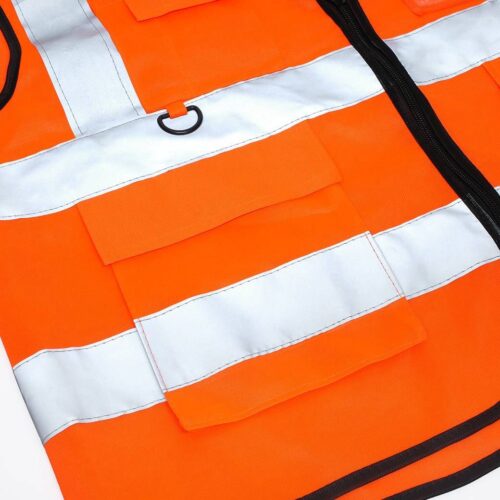 เสื้อจราจรมีกระเป๋า OR-6666PK สีส้มแถบสีเงิน YAMADA - Image 8