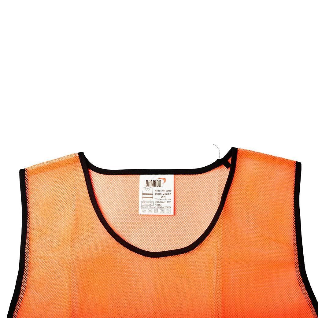 เสื้อจราจรตาข่าย รุ่น OR-6045U สีส้มแถบสีเหลือง YAMADA - Image 3