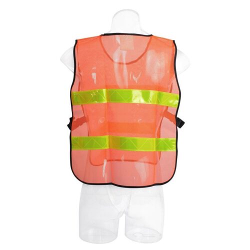 เสื้อจราจรตาข่าย รุ่น OR-6045U สีส้มแถบสีเหลือง YAMADA - Image 4