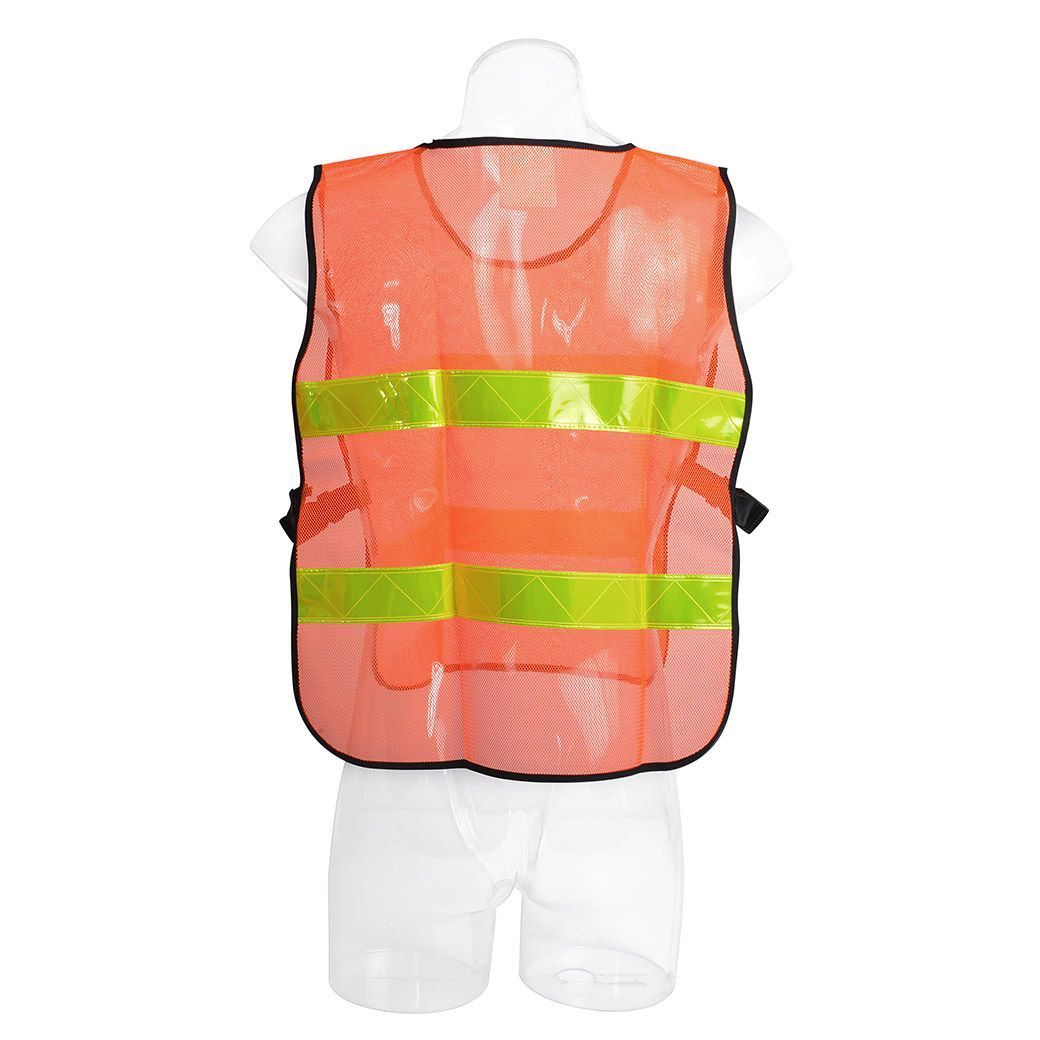 เสื้อจราจรตาข่าย รุ่น OR-6045U สีส้มแถบสีเหลือง YAMADA - Image 4