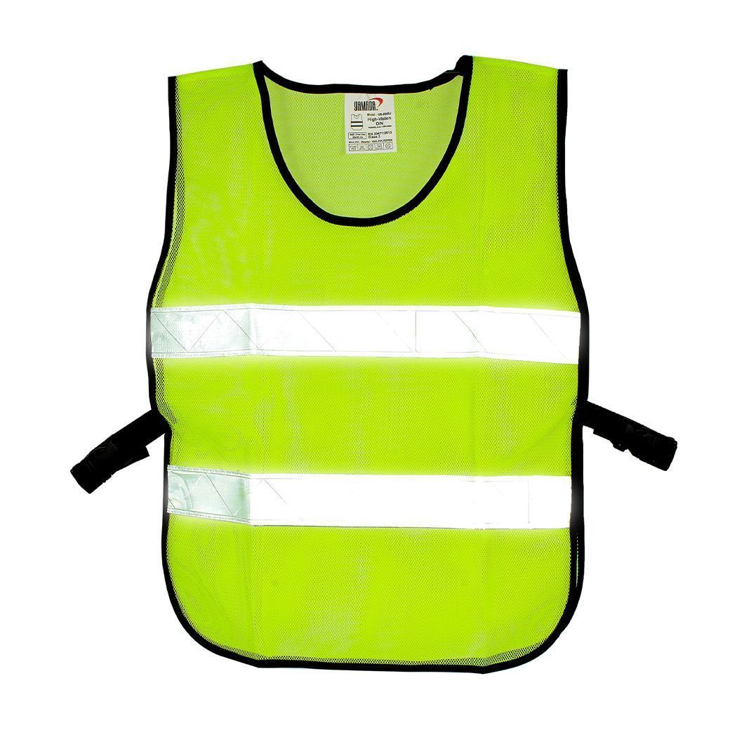เสื้อจราจรตาข่าย รุ่น GR-6045U สีเขียวแถบสีเงิน YAMADA - Image 4