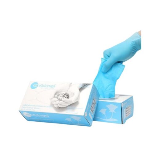 ถุงมือยางไนไตร สีฟ้า ศรีตรังโกลฟ์ Glove05 ไซส์ S/M/L