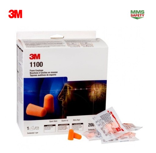 3M : 1100 โฟมอุดหูลดเสียง ไม่มีสาย 1กล่อง(200 คู่) - Image 4