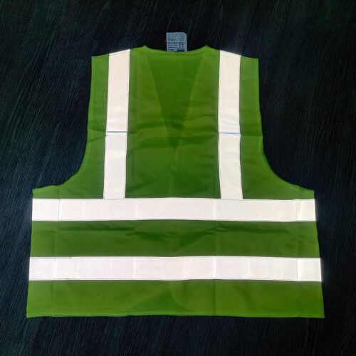 เสื้อจราจรผ้าแฟบริค รุ่น GR-6666AF สีเขียว แถบสีเงิน YAMADA - Image 7