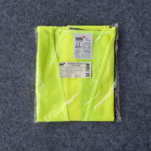 เสื้อจราจรผ้าแฟบริค รุ่น GR-6666AF สีเขียว แถบสีเงิน YAMADA - Image 3