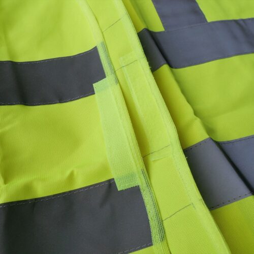 เสื้อจราจรผ้าแฟบริค รุ่น GR-6666AF สีเขียว แถบสีเงิน YAMADA - Image 8
