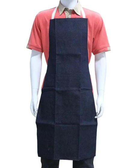 ผ้ากันเปื้อน ผ้ายีนส์ สาย Cotton แบบสายผูก
