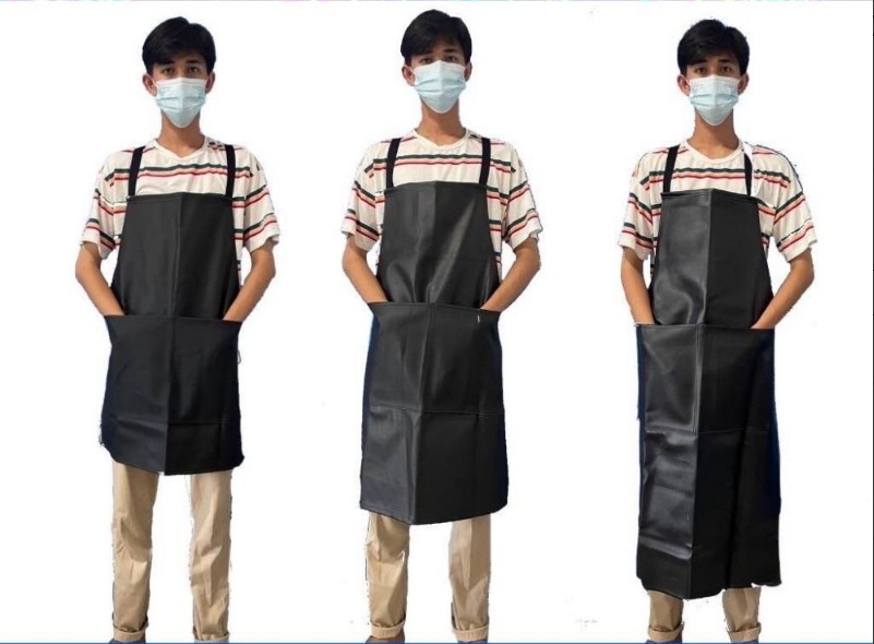 เอี๊ยมหนังPVC (คละสี) กันสารเคมี MMS GLOVE