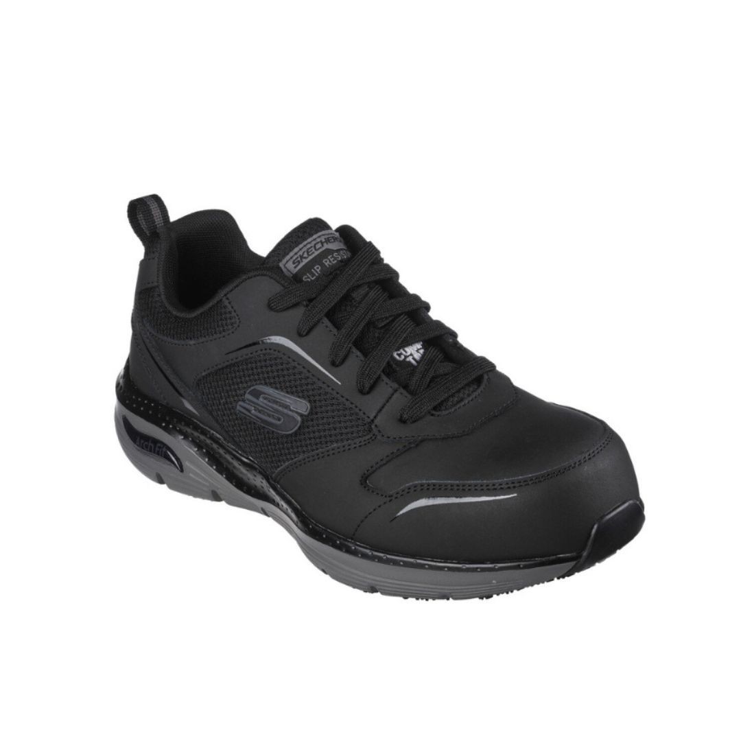 รองเท้าเซฟตี้ SKECHERS WORK สีดำ รุ่น Arch Fit SR - Angis Comp Toe - Image 2