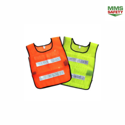 เสื้อกั๊กจราจรสะท้อนแสงผ้าโปร่ง สีส้ม/สีเขียว ไซส์ XL