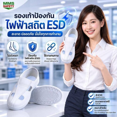 รองเท้าป้องกันไฟฟ้าสถิต (ESD) แบบ 4 รู