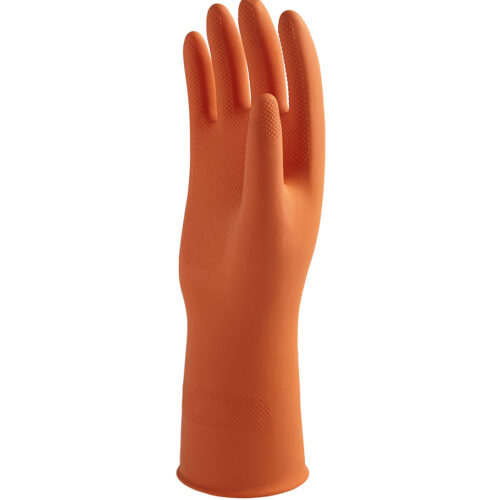 ถุงมือตราม้า สีส้ม/ดำ ยาว 13 นิ้ว หนา 0.40 มม. (18 มิลลิเมตร) - Image 4