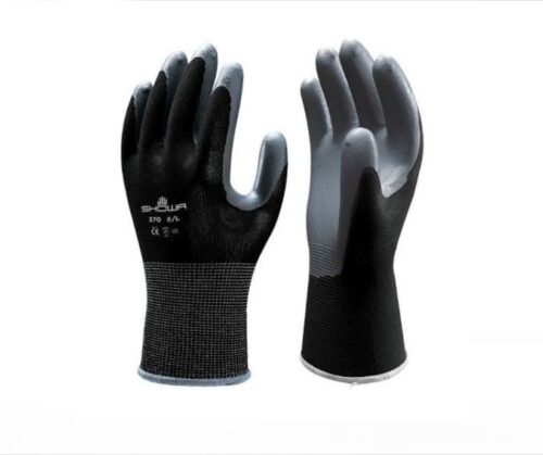 Alternative view of ถุงมือไนลอนขาวเคลือบยางเทา SHOWA 370A (10คู่/แพ็ค) ไซส์ M/L