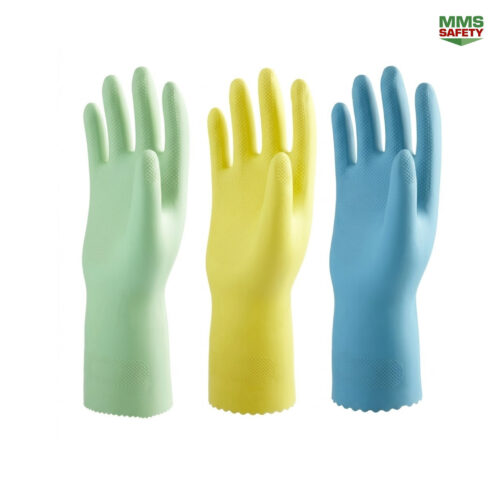 ถุงมือยี่ห้อ FOOD PRO SILVER สีเหลือง/เขียว/ฟ้า
